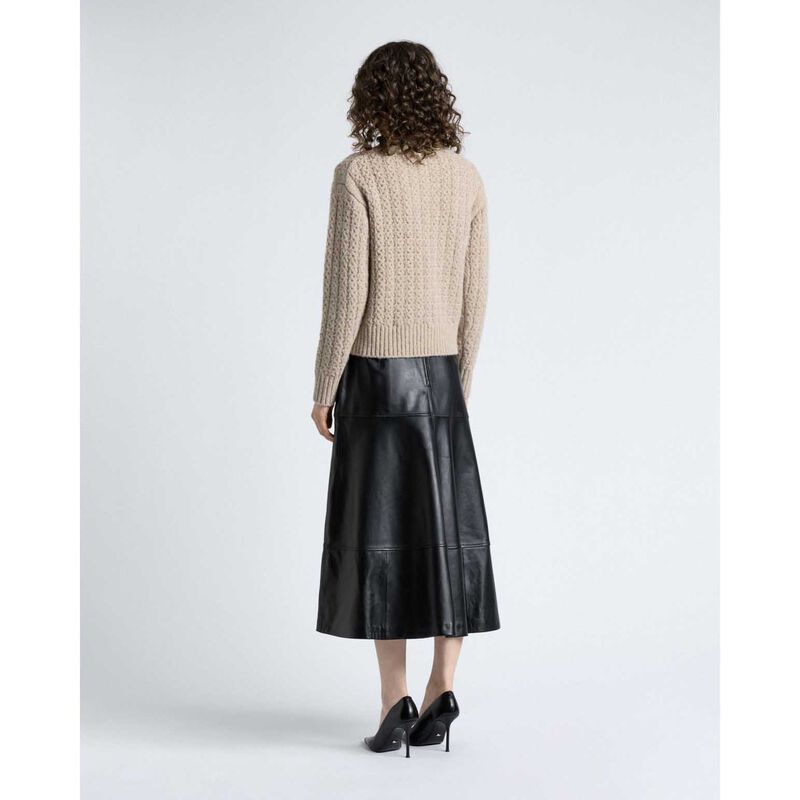 Cue Merino Alpaca Blend Cable Turtle Neck Knit image number 1